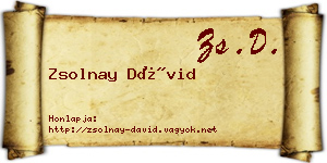 Zsolnay Dávid névjegykártya